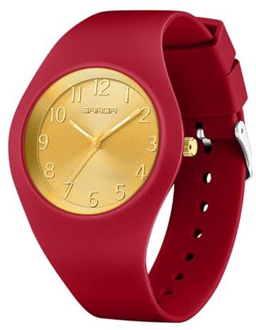 Orologio da donna impermeabile, orologio sportivo da donna, con quadrante grande e cinturino in silicone morbido, orologio semplice per adolescenti e infermiere (rosa)