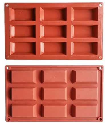 Zuasdvnk Financier Moule À Gâteau, Moule En Silicone À Muffins Rectangle Antiadhésif À 9 Cavités Biscuits Ustensiles De Cuisson Pour La Cuisson Au Four