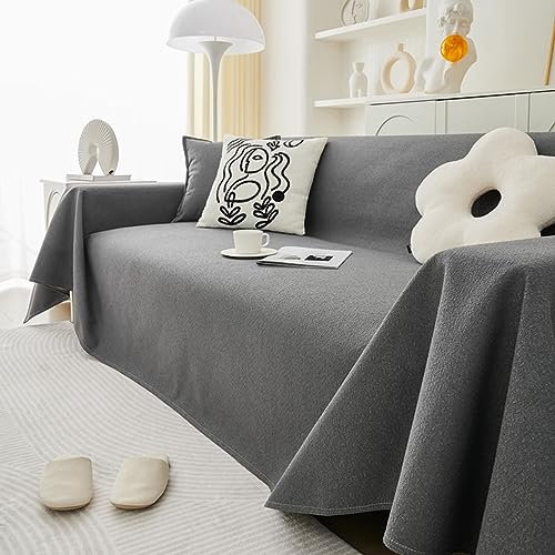 Bishilin Überzug Sofa 3 Sitzer, Couchbezug Eckcouch 190x300CM Dunkelgrau Sofabezug Universal Katzenschutz