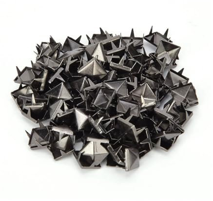 Respicefinem 100 Stück 9 Mm Pyramidennieten Messing Kupfer Vierkantnieten Für Lederdekoration In Kleidung Schuhe Taschen Und Schmuck Gun Color