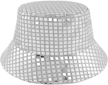 MILAKOO Disco Eimer Hut Metallische Holographische Eimerkappe Unisex Hip Pop Rock Hüte Festival Party Kopfbedeckung für Männer und Frauen