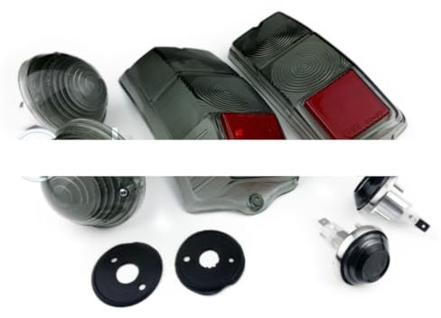 Fanalini Anteriori Posteriori E Laterali in Plastica Fumè Compatibile con Fiat 500 Epoca