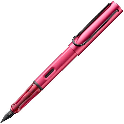 Lamy AL-star fiery Füller – Füllhalter mit ergonomischem Griff & polierter Stahlfeder in Strichbreite F – leichtes Aluminiumgehäuse – inkl. Tintenpatrone T 10 blau – Rechtshänder