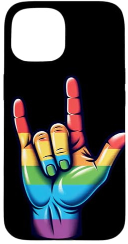 ASL I Love You Rainbow Handzeichen Gay Pride Deaf LGBT Hülle für iPhone 15