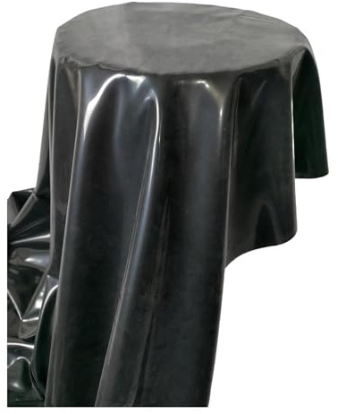 Ichlovdu Echter Natur Latex Stoff Gummi Bettlaken Kleidung Tuch Sheet für Massage SM Fetish Wetlook Mode wasserdichte 0,4 mm dick Schwarz 1.1 * 2m