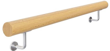 Main courante en bois, balustrade antidérapante, corps ergonomique de sécurité pour escalier, finition de 30 cm, main courante en bois pour la maison, le balcon, la terrasse, la porte