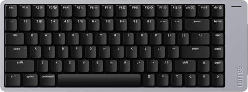 Flow2 Low-Profile Mechanik-Tastatur(US Layout QWERTY) - Aluminiumlegierung mit pulsartigen Taktil-Schaltern. Aufladbare kabellose Tastatur mit 3 Verbindungsmodi für Windows, MacOS (Spacegrey,84 Keys)