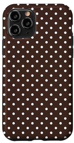 Polka Dots Braun Weiß für Frauen und Mädchen gepunktet Hülle für iPhone 11 Pro