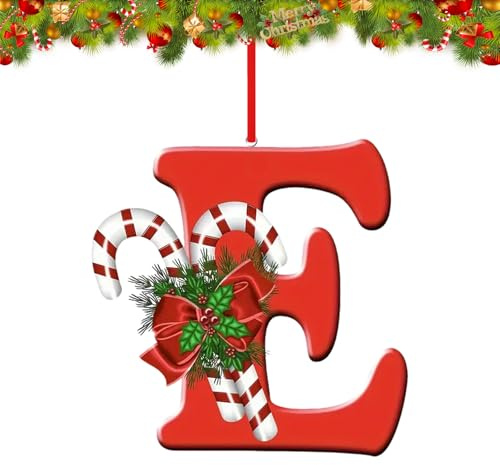 YUDANSI 26Buchstaben Weihnachtsbaumschmuck, Personalisierter Buchsta E Deko | DIY Handwerk Hängendes Weihnachtsdeko, 26 Zuckerstange Alphabet für Weihnachten Ornamente, Home Christmas Tree Decorations