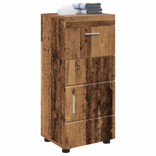 vidaXL Engineered Wooden Bathroom Cabinet, Compact and Spacious 37 x 31.5 x 82 cm, Space-Saving Design for Organisation, Practical for Home Use, Modern Shelf for Decorating