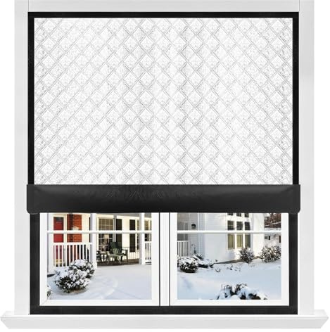 Juego de aislamiento de ventanas | 100 x 180 cm película térmica para ventanas contra el frío | Mejorado, impermeable, de tela Oxford, aislamiento acústico, reutilizable, para ventanas, aire