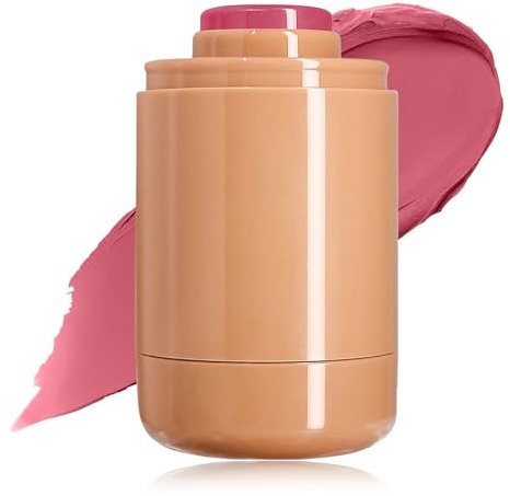 Pocket Blush Stick - Matt Glatt Intensive Farbe Creme Rouge Stick Für Wangen Und Lippen - Natürliches Und Leuchtendes Finish Long-Wearing Cream Blush Für Frauen Mädchen (04 Fleckle, 1 Pcs)