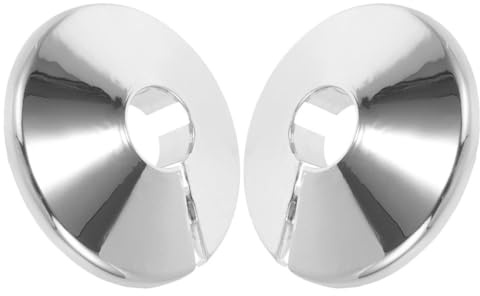 Toddmomy Couvre-tuyaux Muraux Lot de 2 Pièces pour Bureaux et Maisons -trou Mural à Coller Rond en Pvc et Alliage Argenté pour Tuyaux D'eau de 12-15mm