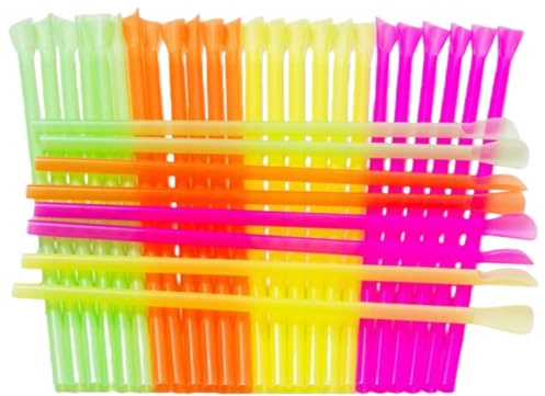 500 Pieces Straws with Spoon, Straw Spoon Ideal for All Types of Drinks for Slush Ice Cups, Milkshakes, Yoghurt and Cocktails