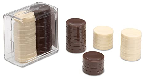 Cayro - Fichas para Damas - + 7 Años - Caja de Plástico - Juegos Educativos de Mesa - para Niños y Adultos - 24 Piezas en 2 Colores - para 2 Jugadores