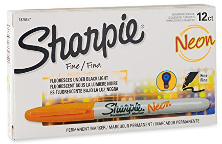 Sharpie 1878457 Neon Fine Point Permanent Marker, Neon Orange, 12-Pack