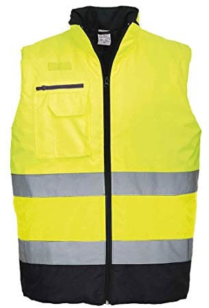 Portwest Hi-Vis Two Tone Bodywarmer, Size: S, Colour: Yellow/Navy, S267YNRS