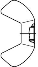 DIN 315 Stahl Aktikel 88215 galvanisch verzinkt Flügelmuttern, kantige Flügelform, Produktklasse C (g) - Abmessung: M10 (100 Stück)