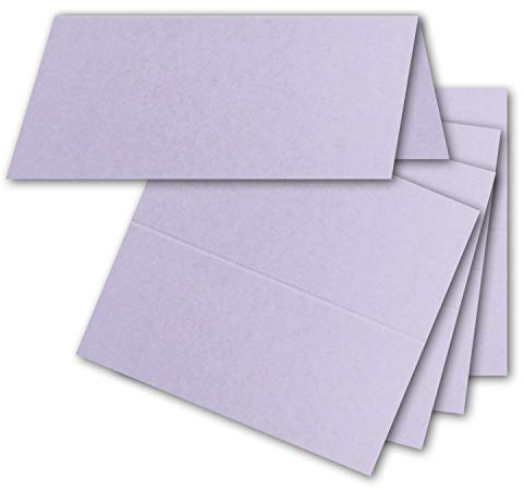 FarbenFroh by GUSTAV NEUSER 50x Tischkarten in Lila - 4,5 x 10 cm - blanko - Doppel-Karten - als Platzkarten und Namenskarten für Hochzeit und Feste