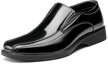Bruno Marc Mocasín de Hombre Zapatos sin Cordones Comodos Zapatos para Hombre Cierre con Elásticos,Size 46,Negro/Pat,CAMBRIDGE-05