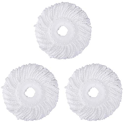 3 Pack Mop Head Replacement Microfiber Mop Head Refills Round Shape Standard Size