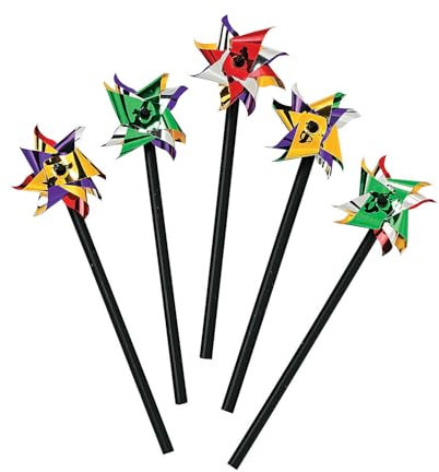 Fun Express Mini Metallische Zweifarbige Windräder (Großpackung mit 72 Stück) Partyzubehör