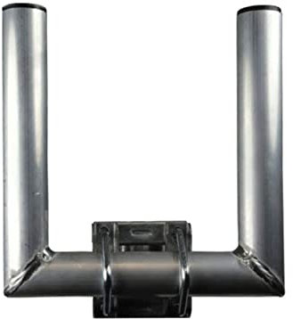 SkyRevolt Duo-Wand-Halter 25cm Rohr 40mm Doppel-Mastausleger zweifacher SAT Mast Ausleger U-Halter für Außen Antenne Aluminium