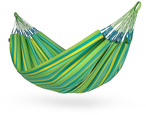 LA SIESTA® - Brisa - Kingsize Hängematte, handgefertigt in Kolumbien, mit 180 cm Breite für entspannte Momente drinnen und draußen. (Lime)