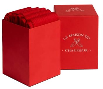 La Maison du Panteur - Set di 5 paia di calze rosse 100% filo di Scozia rosso 39/42