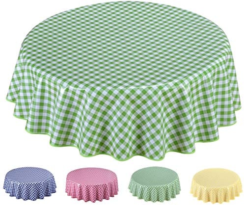 Wachstuch Tischdecke Abwaschbar Rund 140cm Grün