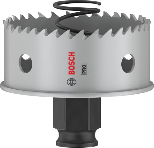 Bosch 1x Scie trépan PRO Sheet Metal Power Change Plus (pour Tôles en acier inoxydable, Tôles en acier, Ø 60 mm, Professional Accessoire Perceuses/visseuses rotatives)