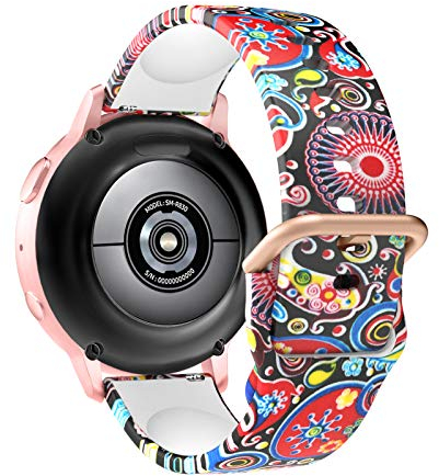 MoKo Cinturino Stampato Compatibile con Samsung Galaxy Watch 7 Fe 6 5 4 40mm 44mm/6 4 Classic 43mm 47mm 42mm 46mm/5 PRO 45mm/3 41mm/Active 2, 20mm Cinturino in Silicone con Motivo, Meduse Colorate