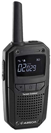 Albrecht Tectalk Outdoor PMR446-Funkgerät, 29670, Wasser- und staubgeschützt nach IP67, Reichweite bis 10km, Betriebszeit ca. 17 Stunden, inkl. VOX, schwarz