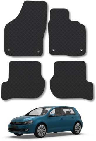 Compatible with VW Golf (2009-2013) [Estate, Hatchback] 3mm Rubber Car Mats | Tailored Fit Durable Floor Mats Full Coverage Protection Waterproof Accessories Easy Clean Anti Slip Made in the UK