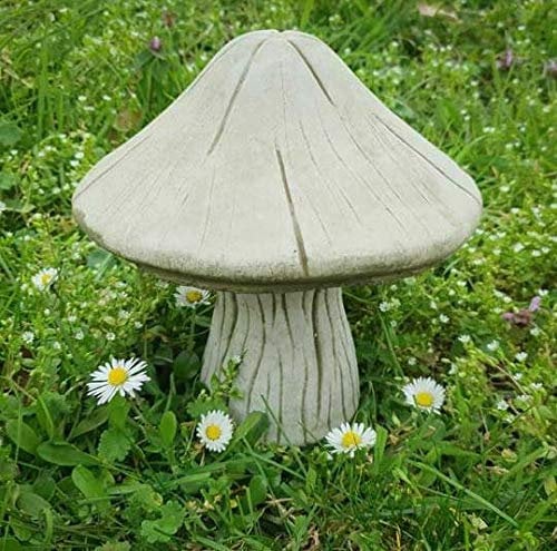 Mushroom Toadstool Statue | Stone Outdoor Decoration Concrete Garden Ornament