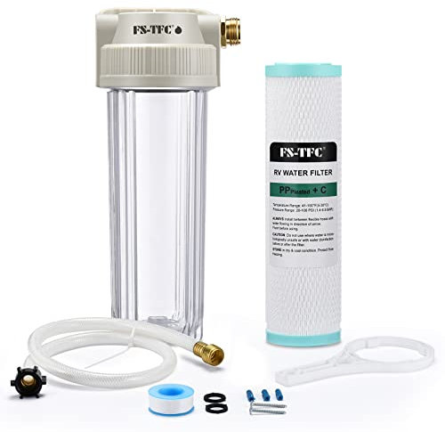 FS-TFC Garden Hose Water Filter System Reduces Bad Taste, Odors, Chlorine, Sediment for RVs, Gardening, Farming, Pets and Marines, Drinking & Washing Filter