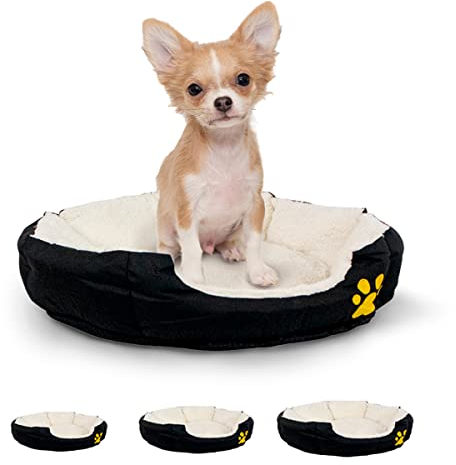 Mobiclinic® Pets, Hundebett, Pluto, Europäische Marke, Katzenbett, Maschinenwaschbar, Anti-rutsch-noppen, Hundekorb, Katzenkorb, Extra weiches gewebe, Bequem, Verschiedene größen, Schwarz/weiß