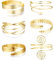 Dimaday 6 Stücke Oberarm Manschette Armreif für Frauen, Silber, Gold, Verstellbares Armreif Oberarm, Minimalistisch, Einfache Griechische Armbinde, Hochzeit, Modeschmuck