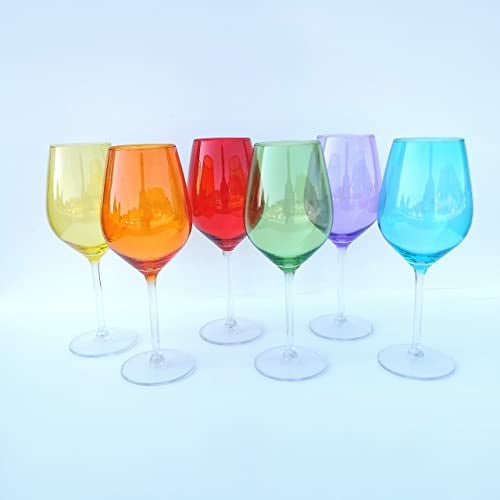 AFINTERNISHOP Calice vino e coctails vetro multicolor cl50 set 6 pezzi