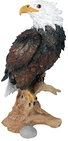 Arnusa Dekofigur Adler 34 cm aus Kunstharz Gartenfigur Dekofigur Weißkopfseeadler Gartendekoration