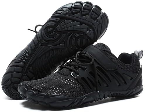 MIFAWA Barefoot Shoes Men Wide Toe Box Zero Drop Water Shoes Men for Gym Workout Minimalist Weightlifting Cross-Trainer Running Hike Grounded Footwear Black