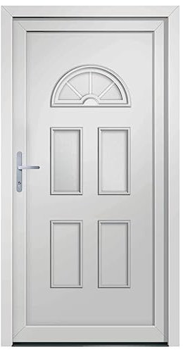 vidaXL Porte d'entrée Blanc 88x208 cm PVC, Porte, Porte en PVC, Porte d'entrée, Porte d'entrée en PVC