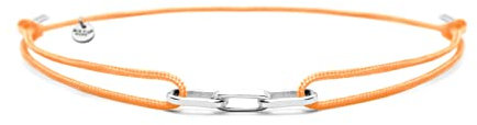 Nato Cuff - 925 Sterling Silber Links Nylonarmband - handgefertigt in Frankreich - verstellbar - Herren und Damenschmuck (Orange)