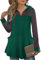 Gaharu Damen Pullover Langarm Winter Tunika Lang Winter Outfit Herbst Kleidung Damen Locker Pullover Damen mit Kapuze Women Knitted Sweater Flaschengrün,XXL