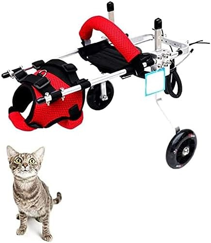 Sedia A Rotelle per Cani di Piccola Taglia, per Cane Disabile, Gatto, Coniglio Scooter per Riabilitazione Carrello per Cani Regolabile 2 Ruote Sedia A Rotelle per Animali Domestici,S,Pleasant63
