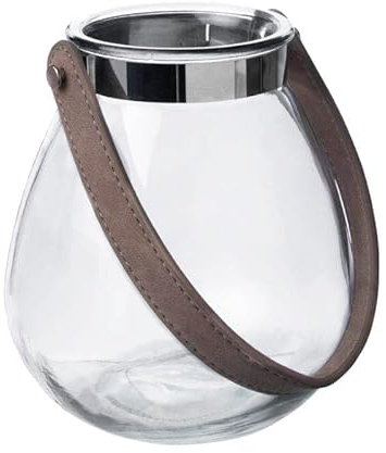 Teelichthalter aus Glas Belly 16cm. Teelichtglas Windlicht Kerzenhalter Kerzenglas Tischdeko für Zuhause (Natur/Klar)