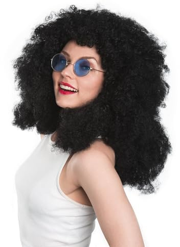 Big Afro Perücke schwarz - Kostüm-Zubehör Karneval, Halloween & Motto-Party