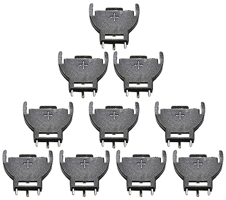 Limtula 10 Stück Kunststoff Cr2032 Batteriehalter Knopfzellenhalter CR2032 Batteriehalter CR2032 Knopfknopfzellenbatteriehalter Batteriesockelhalter