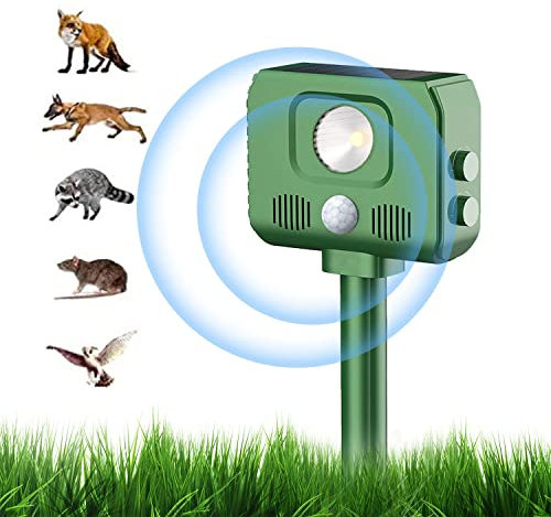 Repellente Gatti, Repellente Ultrasuoni Energia Solare, 5 Modalità Ultrasuoni, Ultrasound Repellente per Animali, Repellente per Topi Uccello Puzzola Scoiattolo Procione Coniglio