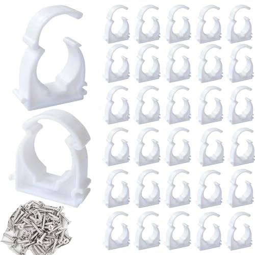 Collier Multicouche 16mm Clip de Tuyau 50Pcs Clips de Tuyau Collier de Serrage pour Les Conduites D'eau la Fixation de Conduites Domestiques Etc (M16)